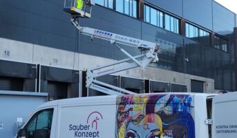 Fassadenreinigung in 20 Meter Höhe